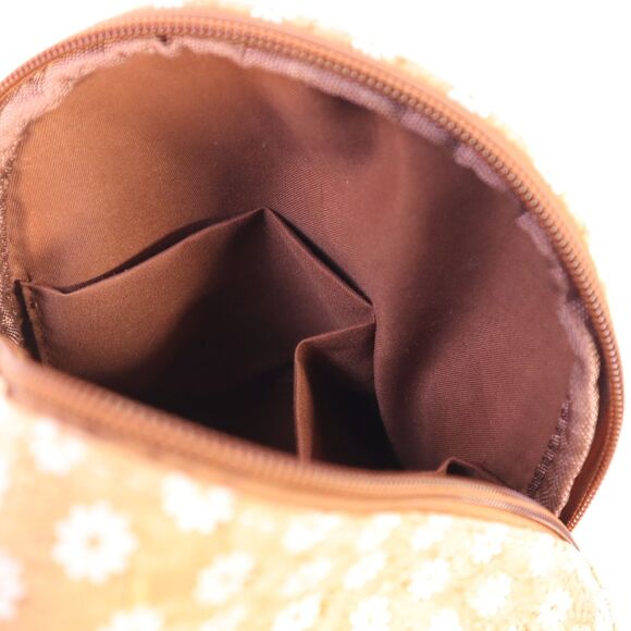 Corkcho Cork Fabric Backpack Purse Adjustable Straps Bag Tan w/ Daisys - Picture 8 of 10